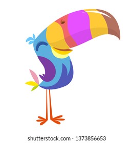 Toucan cartoon. Vector icon of toucan bird. Exotic colorful bird illustration