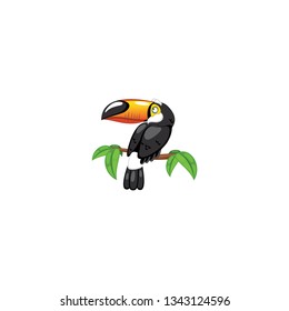 toucan cartoon vector on a white background