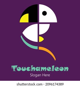 diseño de ilustración vectorial de la combinación del logotipo de toucan y chameleon