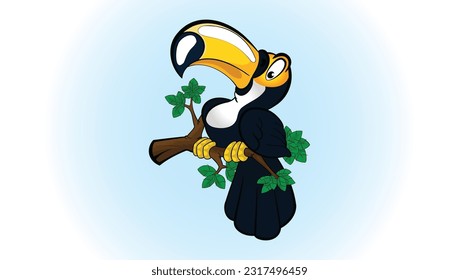 the toucan is a characteristic animal of Brazil, the vector is for everyone who needs an illustration like this