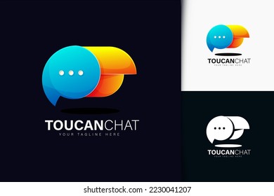 Toucan chat logo design with gradient