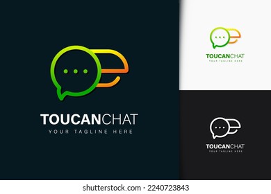 Toucan chat logo design with gradient