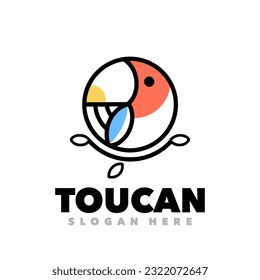 Toucan circle line art logo