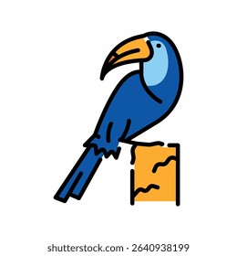 toucan color line icon for digital and print projects. South american animals. Minimal clean icons for apps and websites. Modern simple icons for UI UX and branding