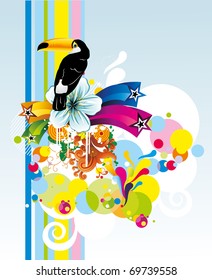 toucan color vector illustration