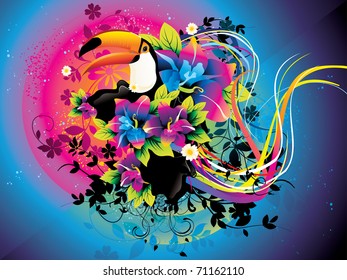 toucan color vector illustration
