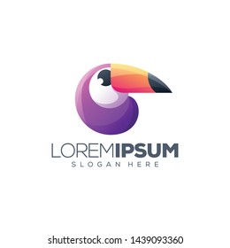 toucan colorful logo design vector illustration