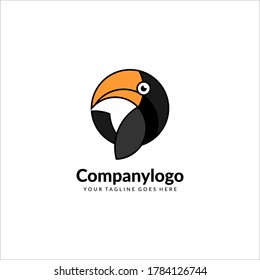 toucan company logo design vector