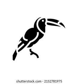 toucan exotic bird glyph icon vector. toucan exotic bird sign. isolated contour symbol black illustration