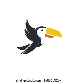 Toucan flat style logo template isolated on white background