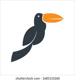 Toucan flat style logo template isolated on white background