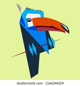 Toucan. Flat style vector illustration.