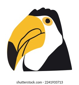 Toucan. Flat vector illustration on white background.