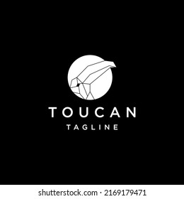 Toucan geometric logo design icon template