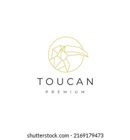 Toucan geometric logo design icon template