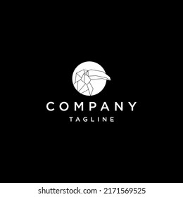 Toucan geometric logo design icon template