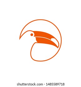 toucan head circle icon symbol design vector