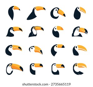 Conjunto de logotipo plano de icono de cabeza táctil gráfico aislado