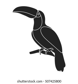 Toucan icon in black style isolated on white background. Bird symbol stock vector illustration.