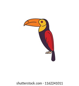 Toucan icon. Cartoon toucan vector icon for web design isolated on white background