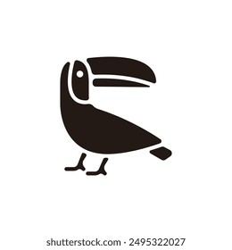 Toucan icon. Flat silhouette version.