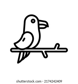 Toucan Icon. Line Art Style Design Isolated On White Background