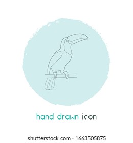 Toucan icon line element. Vector illustration of toucan icon line isolated on clean background for your web mobile app logo design.