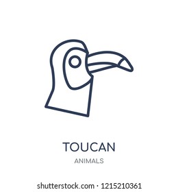 Toucan icon. Toucan linear symbol design from Animals collection. Simple outline element vector illustration on white background.