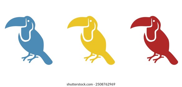 Icono del tucán en un fondo blanco, Ilustración vectorial