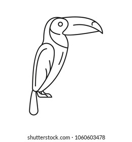 Toucan icon. Outline toucan vector icon for web design isolated on white background