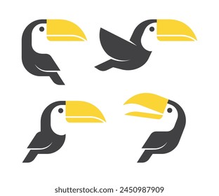 Toucan icon set. Toucan logo icon design illustration vector. Toucan flat icon pack. Toucan bird icon. Vector illustration