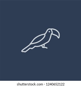 Toucan icon. Trendy flat vector line Toucan icon on dark blue background from animals collection. 