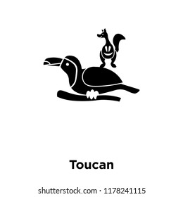 Toucan icon vector isolated on white background, logo concept of Toucan sign on transparent background, filled black symbol
