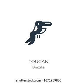 Toucan icon vector. Trendy flat toucan icon from brazilia collection isolated on white background. Vector illustration can be used for web and mobile graphic design, logo, eps10