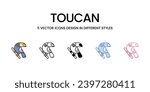 Toucan icons set vector illustration. vector stock,