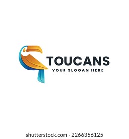 Toucan Illustration Gradient Logo Template