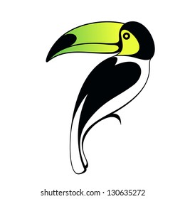 Toucan. Isolated bird. Vector illustration EPS 