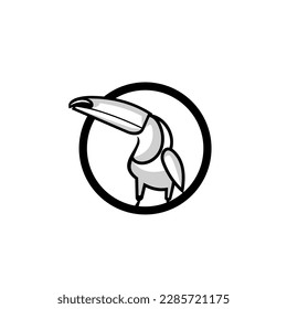 Toucan line art  and black illustration suitable for all industries