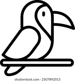 toucan line icon illustration vector