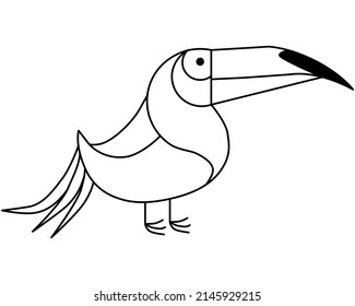 Toucan line icon. Vector cute toucan bird illustration isolated on white background. Tropical jungle nature web graphics