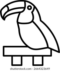 Diseño de icono de Vector de línea tucán