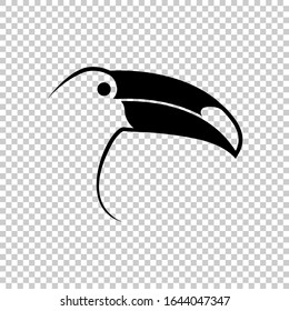 toucan lines icon flat vector on transparent background