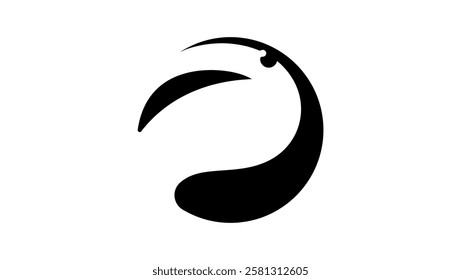 Toucan logo, black isolated silhouette