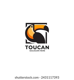 toucan logo design template, vector illustration