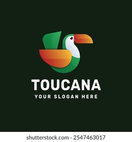 Imagem do ícone colorido do vetor do gradiente do logotipo do Toucan