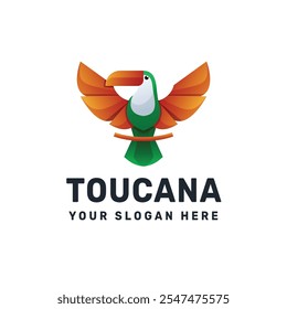 Imagem do ícone colorido do vetor do gradiente do logotipo do Toucan