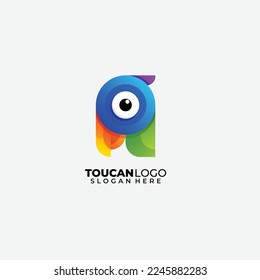 toucan logo gradient template design vector