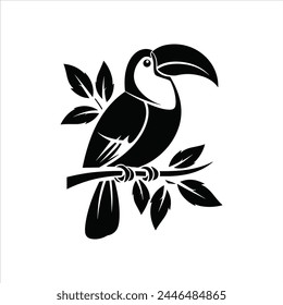 Toucan logo icon on a white background black style Vector