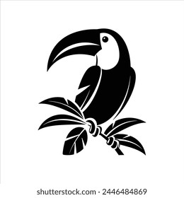 Toucan logo icon on a white background black style Vector