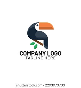 Toucan logo. Isolated mascot cartoon vector illustration design